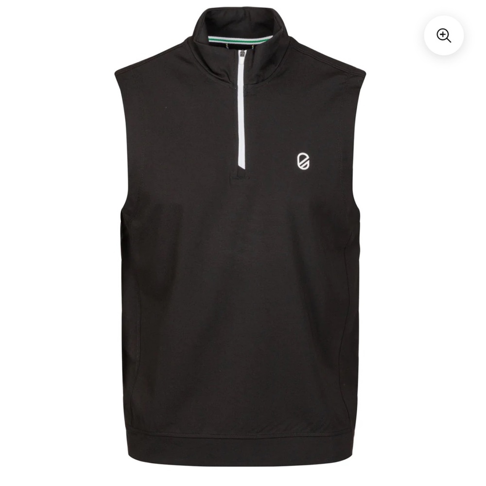 Black Sleeveless Golf Pullover with Logo